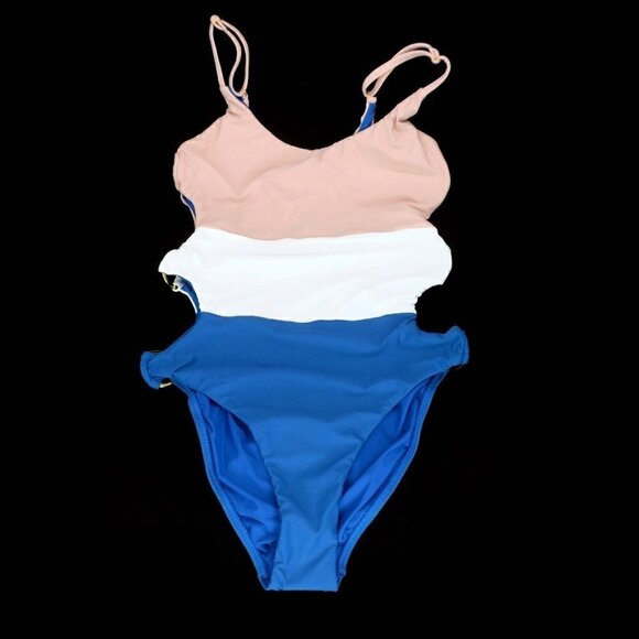 NWT PilyQ PQ Colorblock Island Ring Side One Piece Bathing Swimsuit $134 Small - Picture 3 of 6